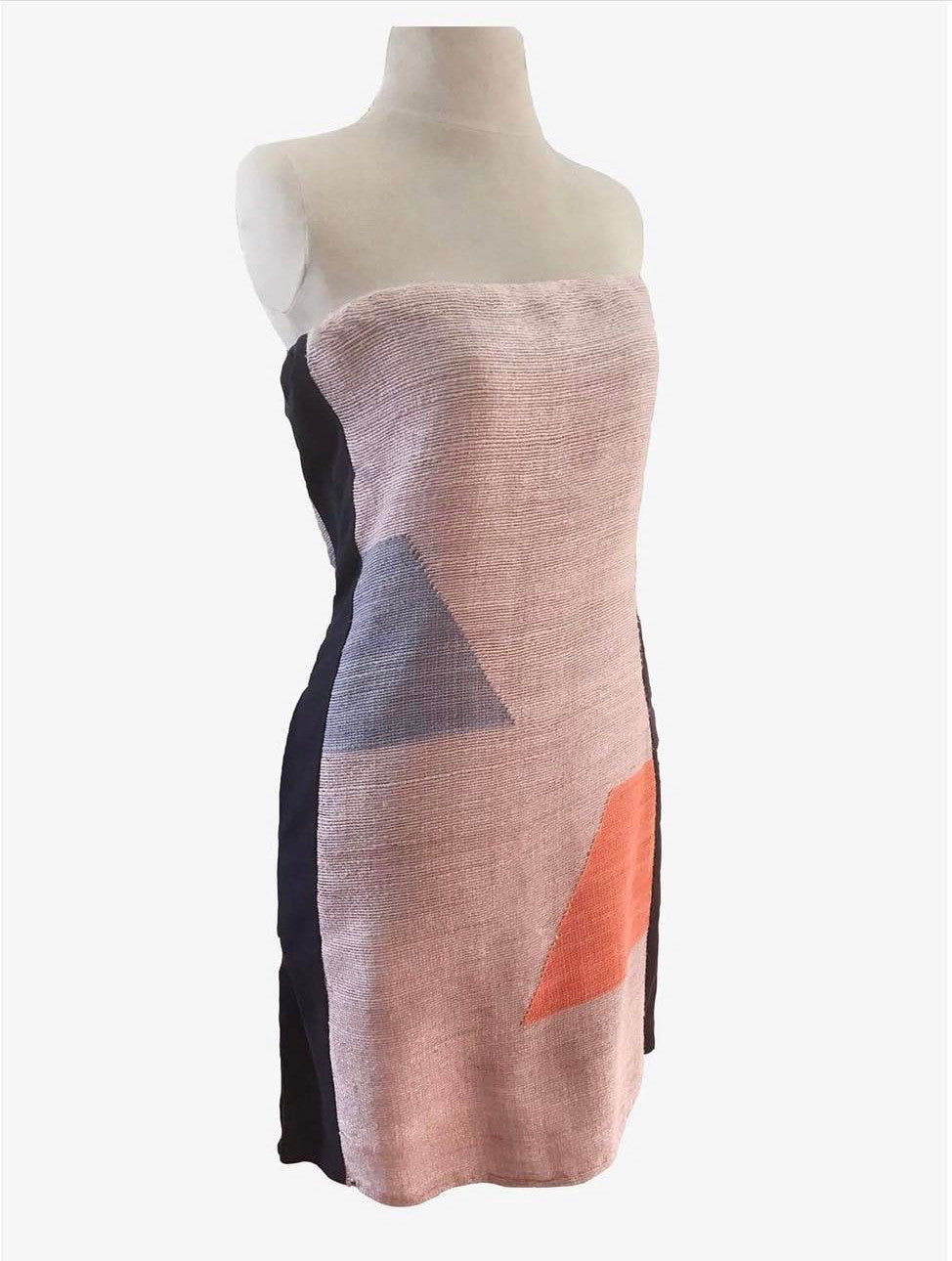 HW23090102 Handwoven Silk Italian Cotton Silk Tube Dress